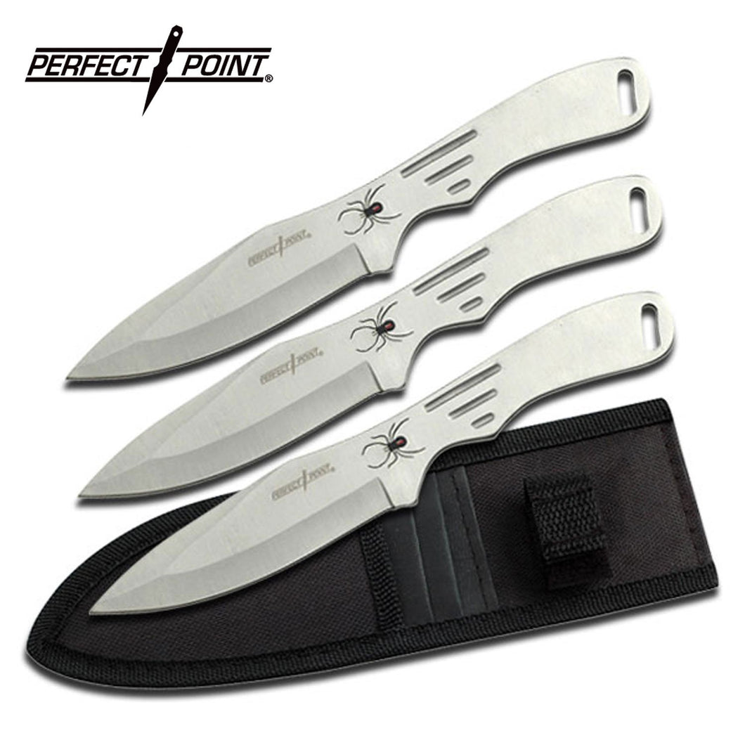 PERFECT POINT 3 Pc Spider Throwing Knife Set