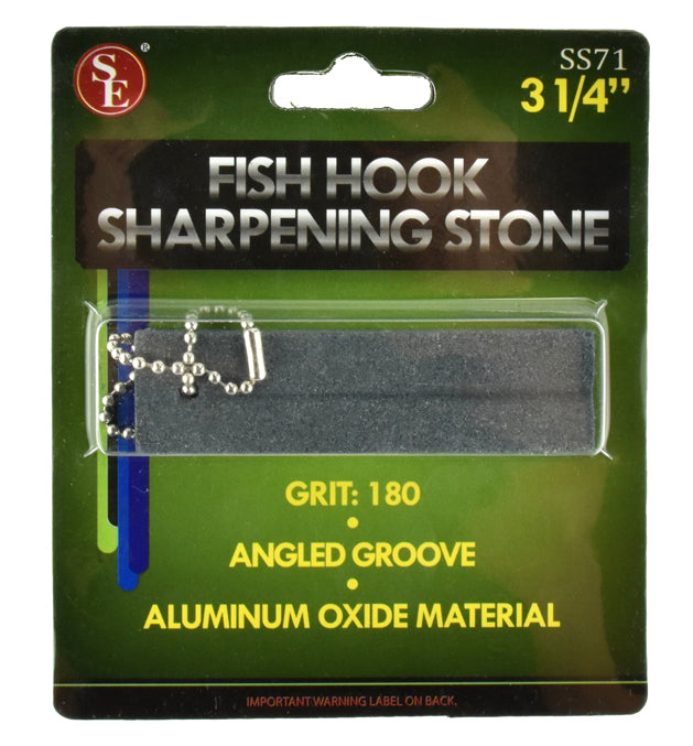 SE PROFESSIONAL Fishing Hook Sharpening Stone with Angled Groove