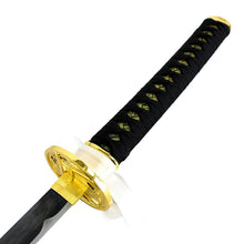 Load image into Gallery viewer, DEFENDER XTREME 38&quot; Carbon Steel Katana Black Gold Emblem Scabbard
