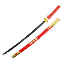 Load image into Gallery viewer, DEFENDER XTREME 38&quot; Carbon Steel Katana Red Gold Emblem Scabbard
